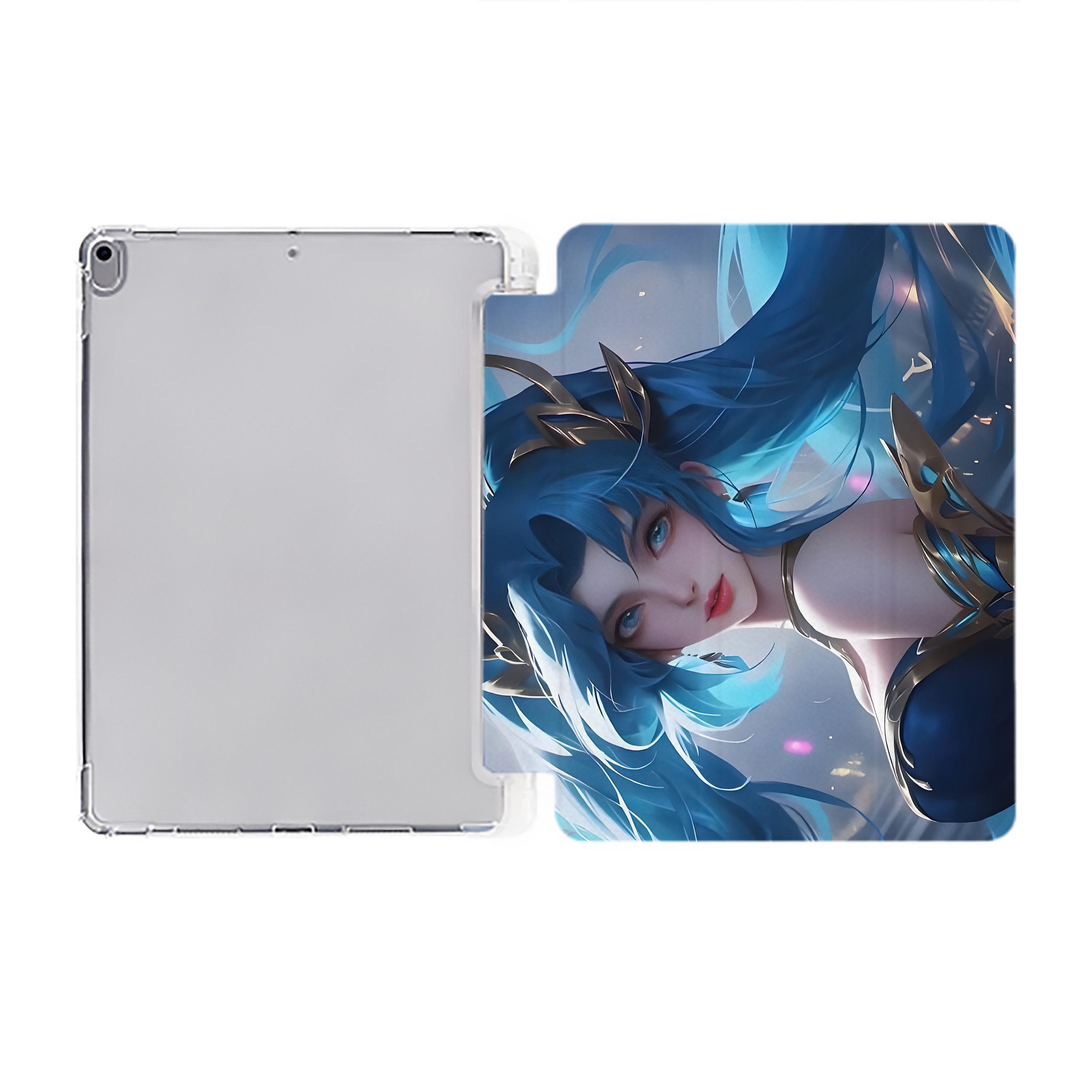 （画像用） リーグ・オブ・レジェンド League of Legends LOL IPad ケース ペン収納付き 三つ折りスタンド PUレザー×シリコン 対応機種9.5/10.5/10.9インチ